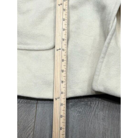 Oscar de la Renta Womens Fleece Jacket Button Down Wool Angora Cream Size 16 - Picture 16 of 16